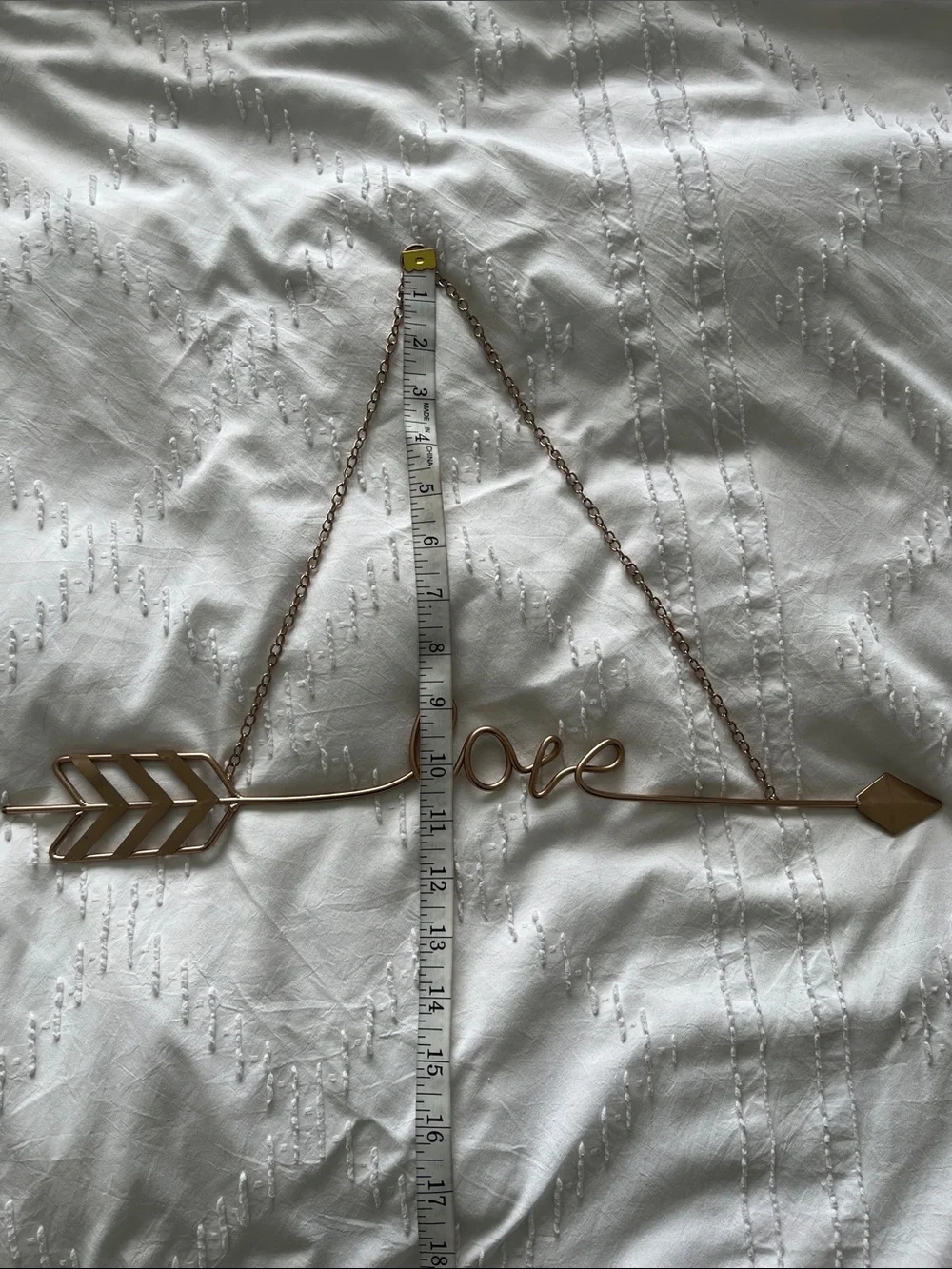 Source Unknown Metallic Rose Gold 'Love' Arrow Wall Hanging